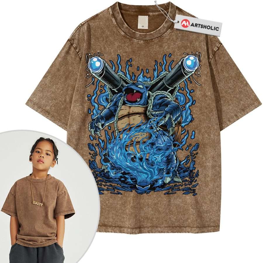 Blastoise Shirt For Kids, Pokemon Shirt For Kids, Anime Shirt For Kids, Vintage T-Shirt For Kids - Image 8
