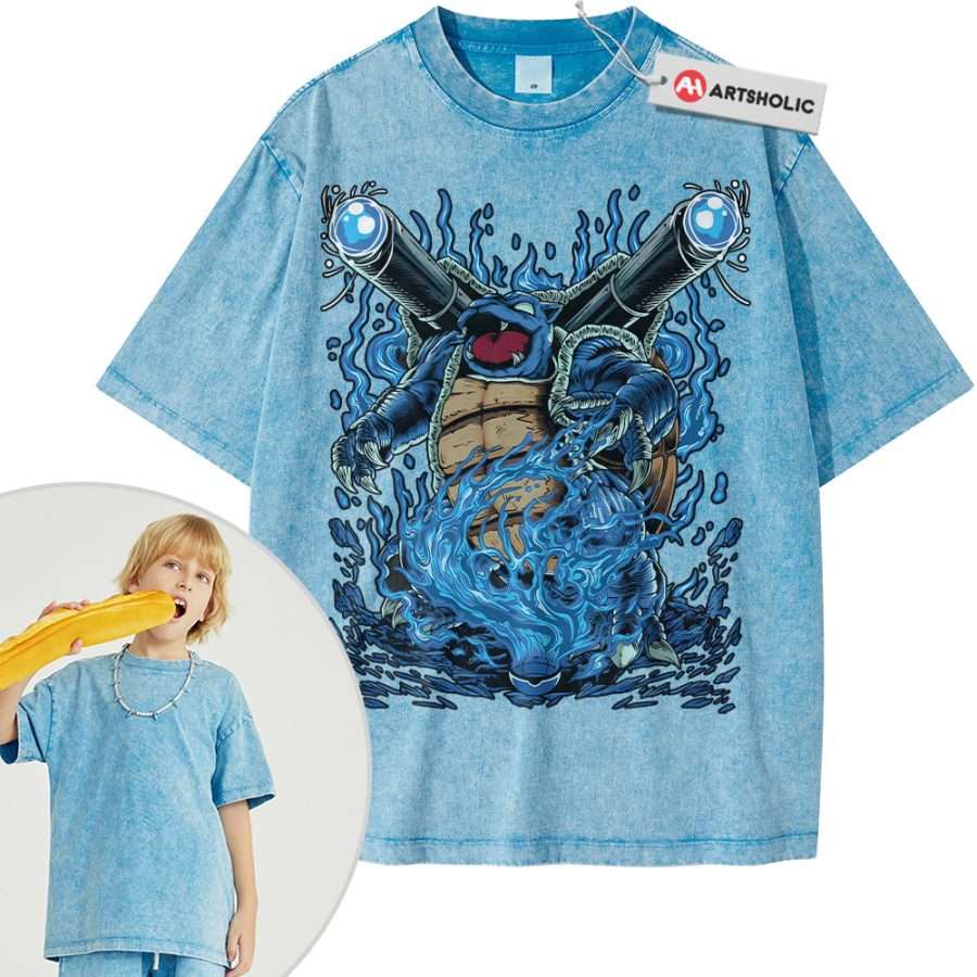 Blastoise Shirt For Kids, Pokemon Shirt For Kids, Anime Shirt For Kids, Vintage T-Shirt For Kids - Image 7