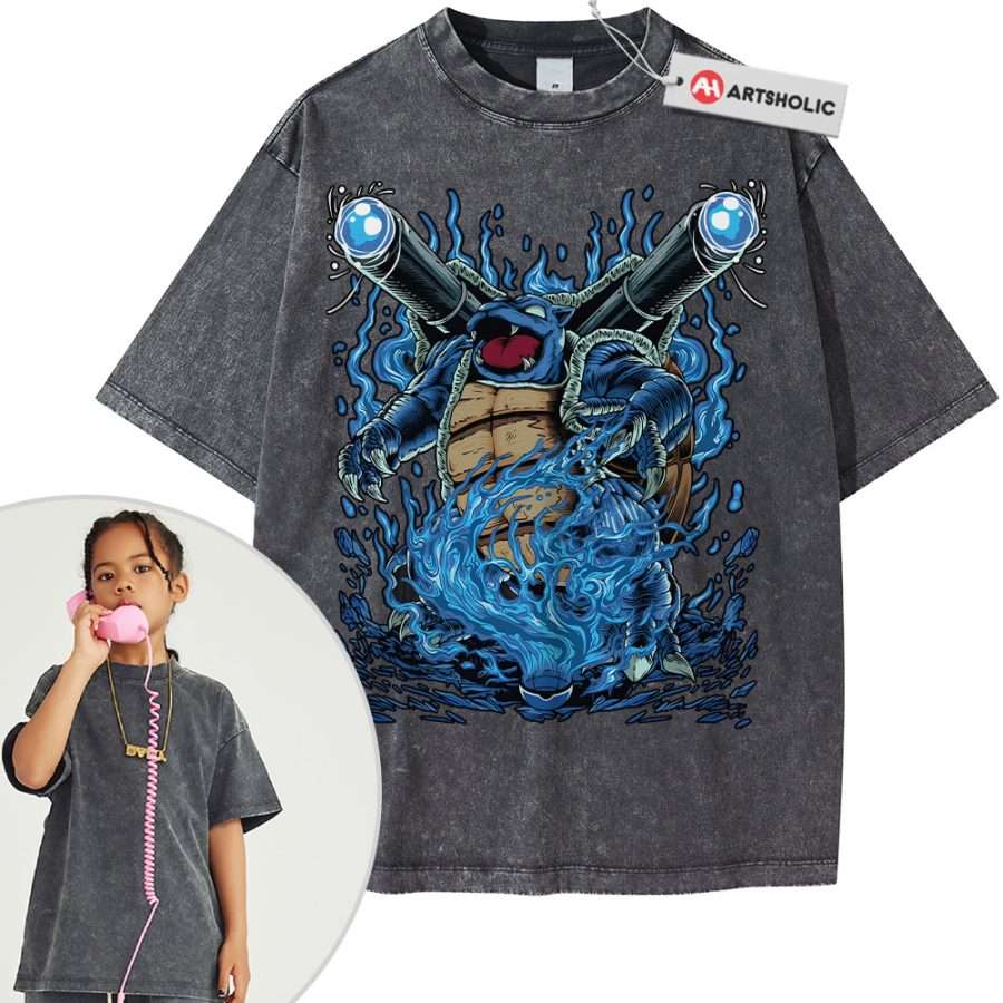 Blastoise Shirt For Kids, Pokemon Shirt For Kids, Anime Shirt For Kids, Vintage T-Shirt For Kids - Image 10