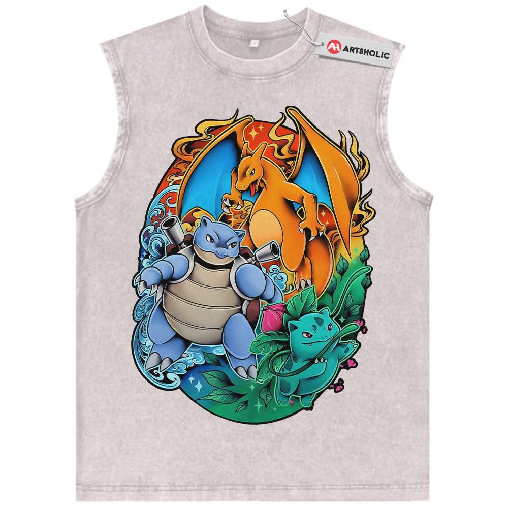 Alternative view of Blastoise Tank Top, Charizard Tank Top, Venusaur Tank Top, Pokemon Tank Top, Anime Tank Top, Vintage Tank Top