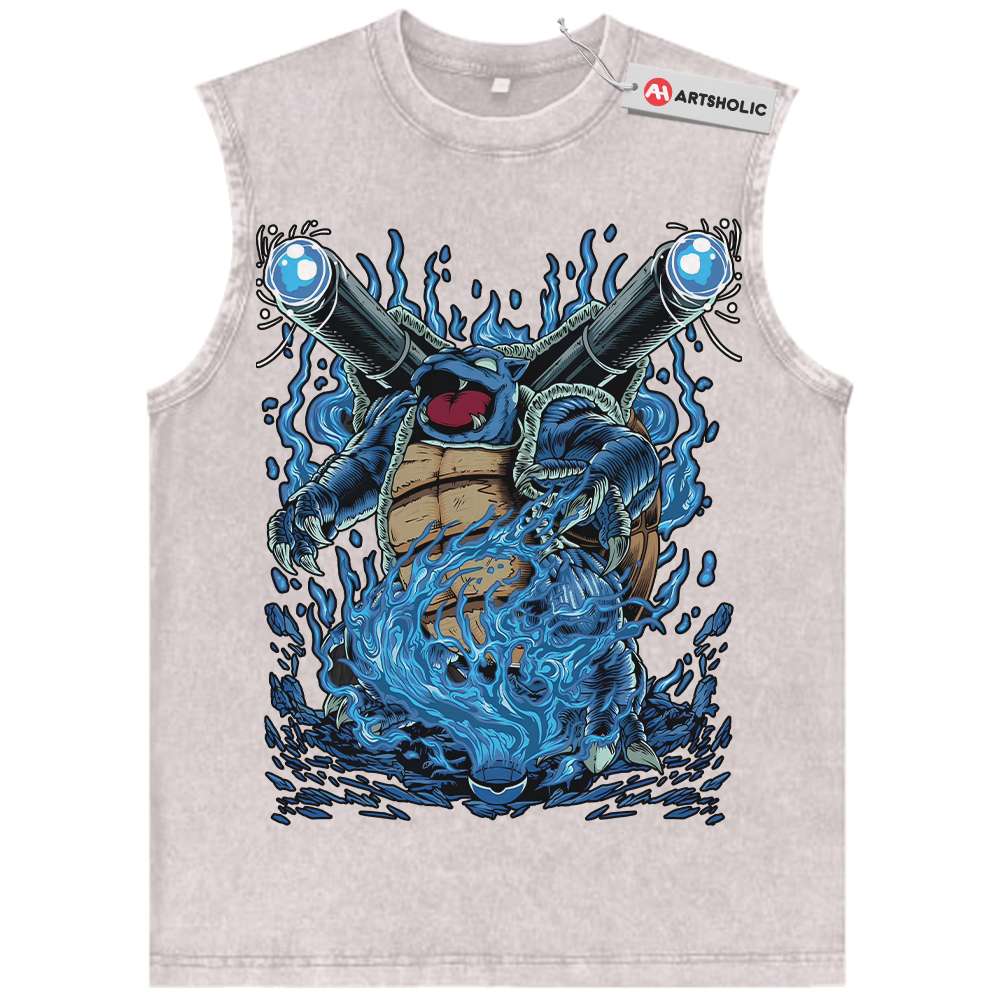 Alternative view of Blastoise Tank Top, Pokemon Tank Top, Anime Tank Top, Vintage Tank Top