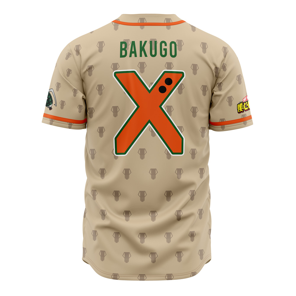 Alternative view of Blazing Bakugo My Hero Academia Baseball Jersey