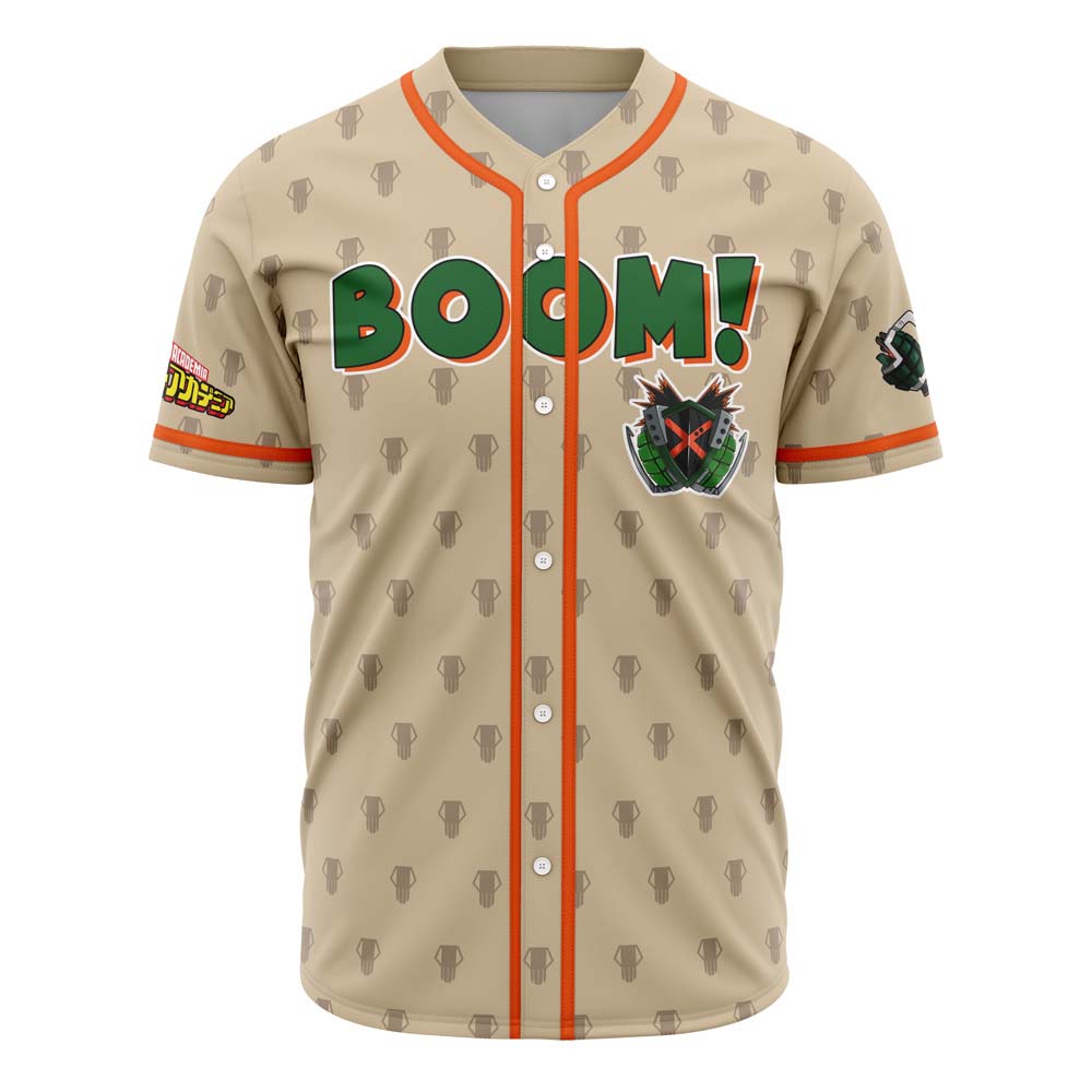 Blazing Bakugo My Hero Academia Custom Baseball Jersey - Otaku Hall