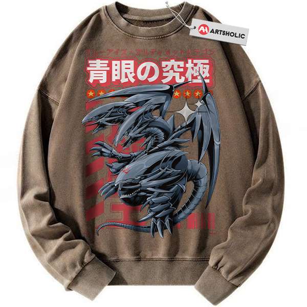 Alternative view of Blue Eyes Ultimate Dragon Sweatshirt, Anime Sweatshirt, Vintage Sweatshirt