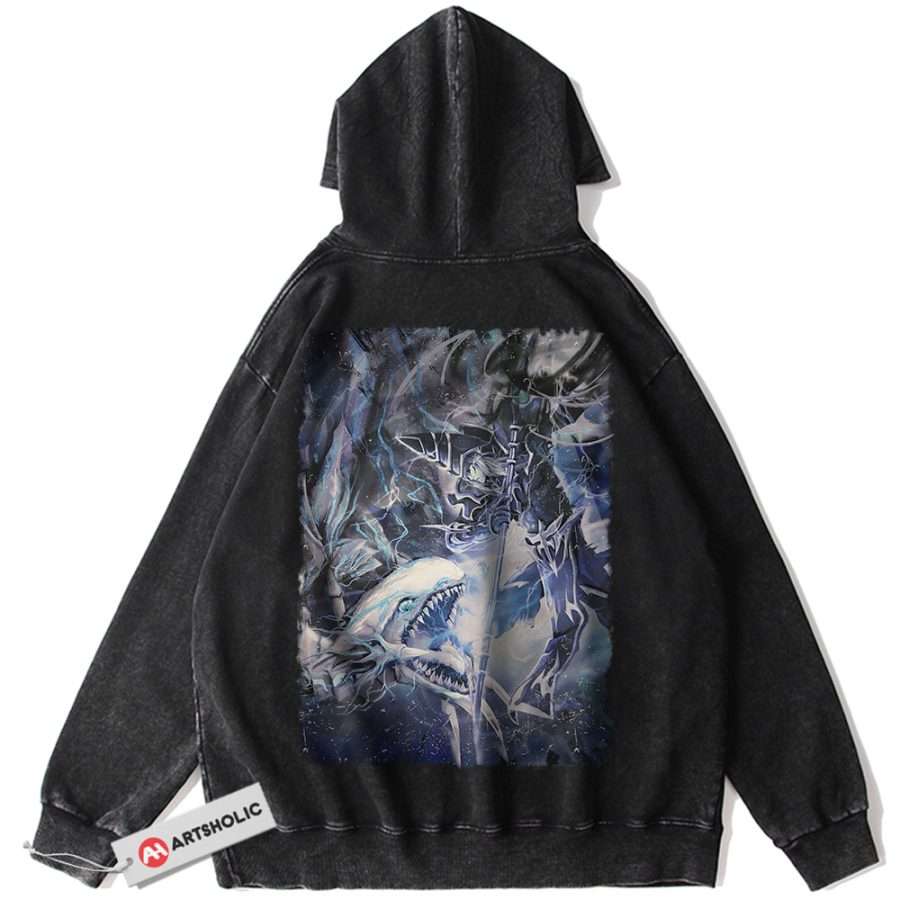 Alternative view of Blue Eyes White Dragon Hoodie, Dark Magician Hoodie, Anime Hoodie, Vintage Hoodie
