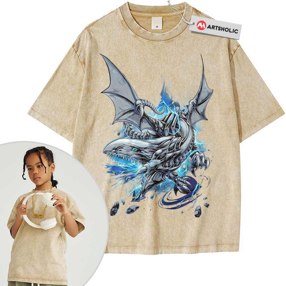 Alternative view of Blue-Eyes White Dragon Shirt For Kids, Anime Shirt For Kids, Vintage T-Shirt For Kids