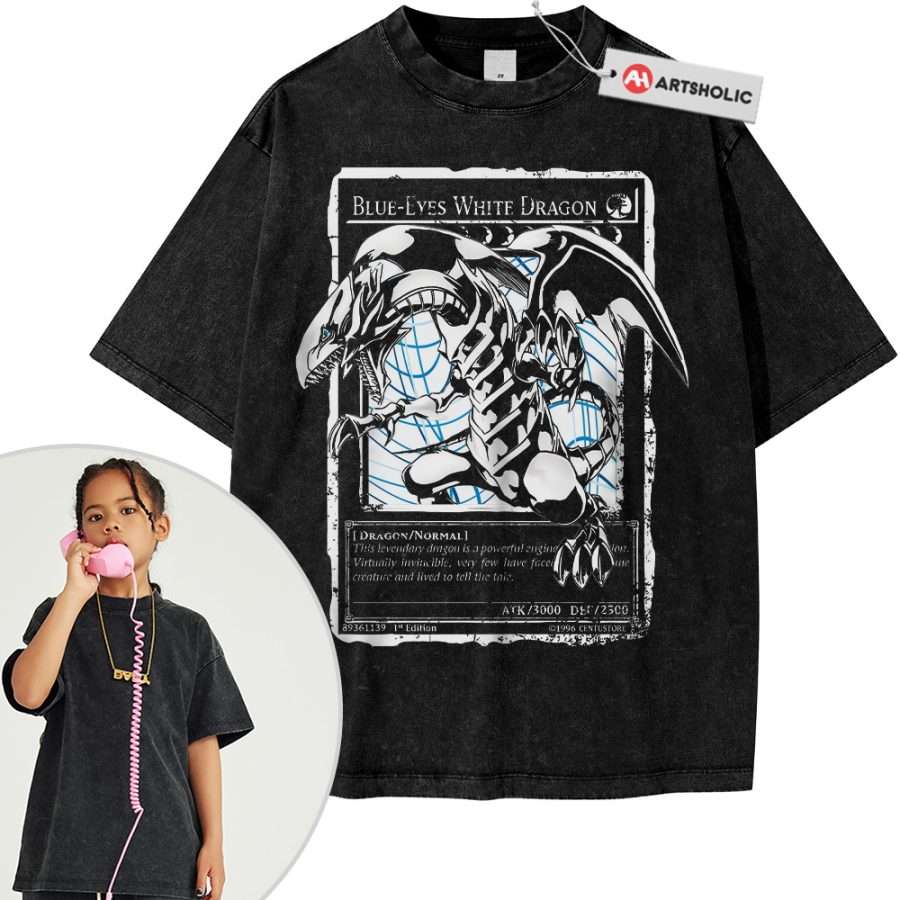 Alternative view of Blue Eyes White Dragon Shirt For Kids, Anime Shirt For Kids, Vintage Tee For Kids