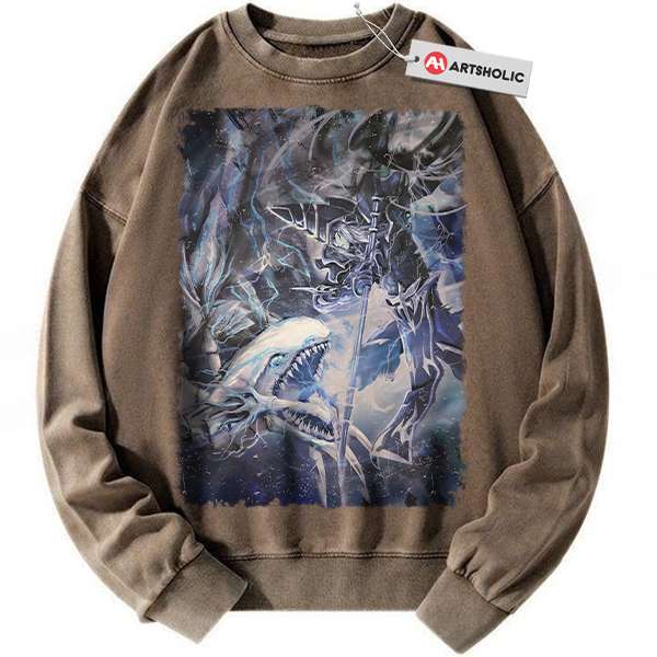 Alternative view of Blue Eyes White Dragon Sweatshirt, Dark Magician Sweatshirt, Anime Sweatshirt, Vintage Sweater