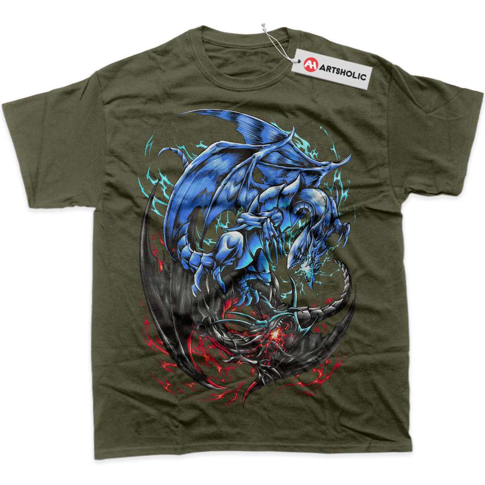 Alternative view of Blue-Eyes White Dragon vs Red-Eyes Black Dragon Shirt, Anime Shirt, Graphic T-Shirt