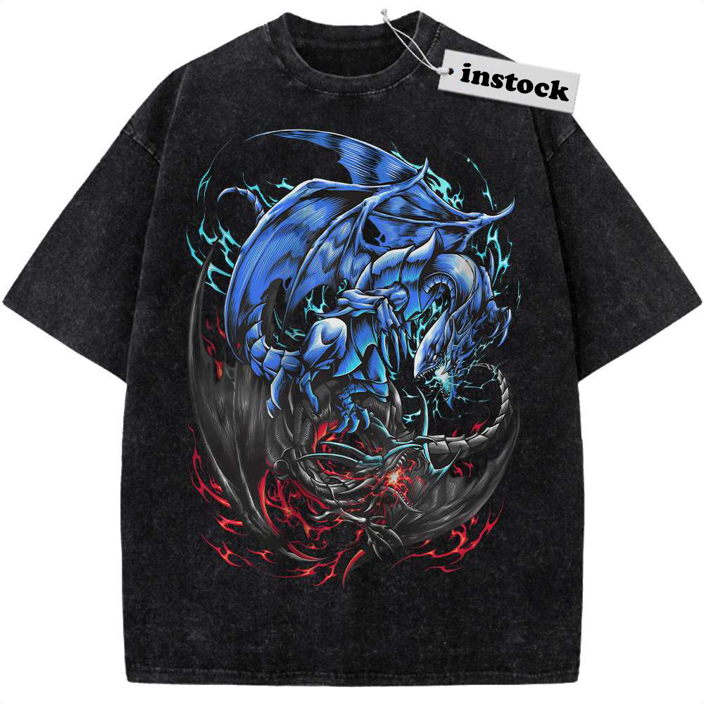 Blue-Eyes White Dragon vs Red-Eyes Black Dragon Shirt, Anime Shirt, Vintage T-Shirt