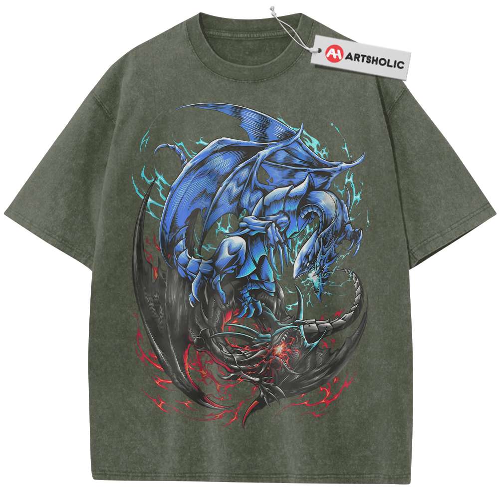 Alternative view of Blue-Eyes White Dragon vs Red-Eyes Black Dragon Shirt, Anime Shirt, Vintage T-Shirt