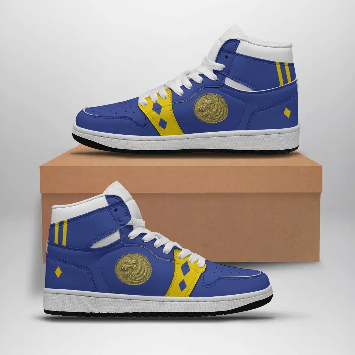 Blue Ranger Ninjetti Power Rangers Basketball Shoes for Kids Shonen Custom Sneaker Mid 1 Style - Otaku Hall