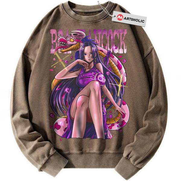 Alternative view of Boa Hancock Sweatshirt, One Piece Sweatshirt, Anime Sweatshirt, Vintage Sweatshirt