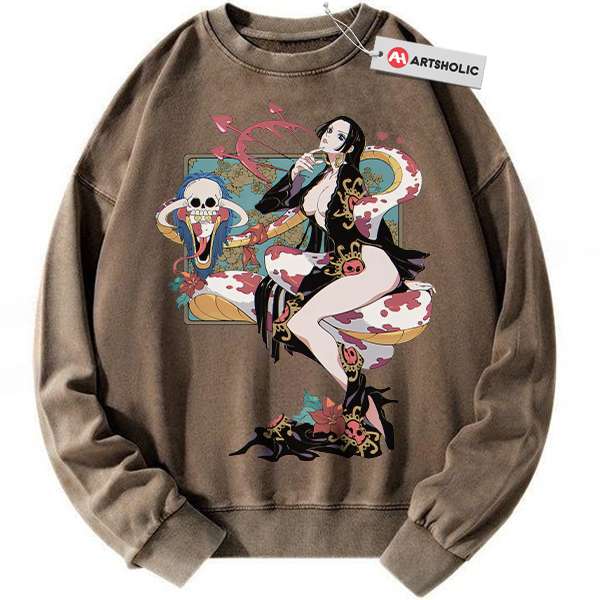 Alternative view of Boa Hancock Sweatshirt, One Piece Sweatshirt, Anime Sweatshirt, Vintage Sweatshirt