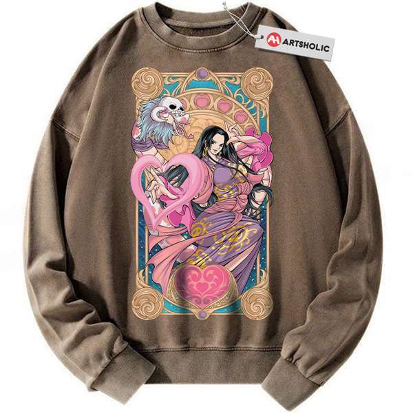 Alternative view of Boa Hancock Sweatshirt, One Piece Sweatshirt, Anime Sweatshirt, Vintage Sweatshirt