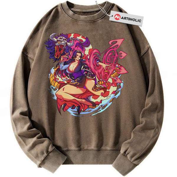 Alternative view of Boa Hancock Sweatshirt, One Piece Sweatshirt, Anime Sweatshirt, Vintage Sweatshirt