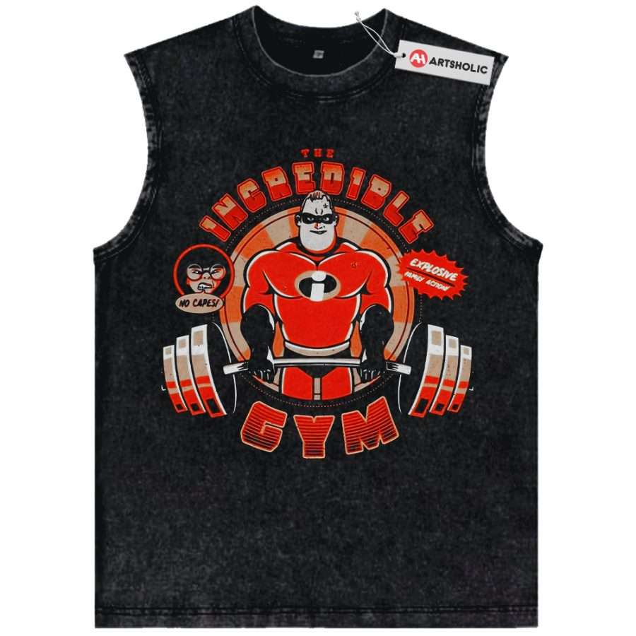 Alternative view of Bob Parr Tank Top, The Incredibles Tank Top, Gym Tank Top, Animated Tank Top, Vintage Tank Top
