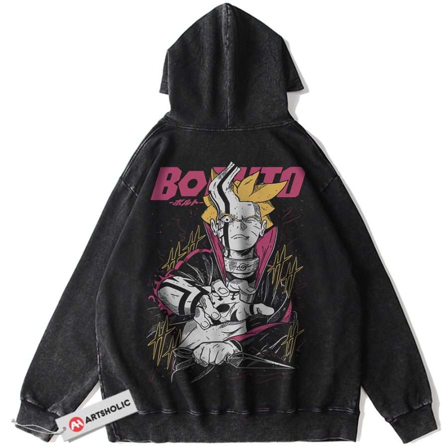 Alternative view of Boruto Hoodie, Naruto Hoodie, Anime Hoodie, Vintage Hoodie