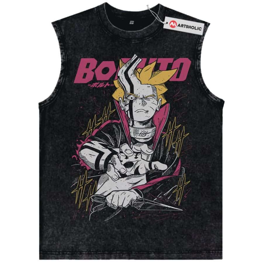 Alternative view of Boruto Tank Top, Naruto Tank Top, Anime Tank Top, Vintage Tank Top