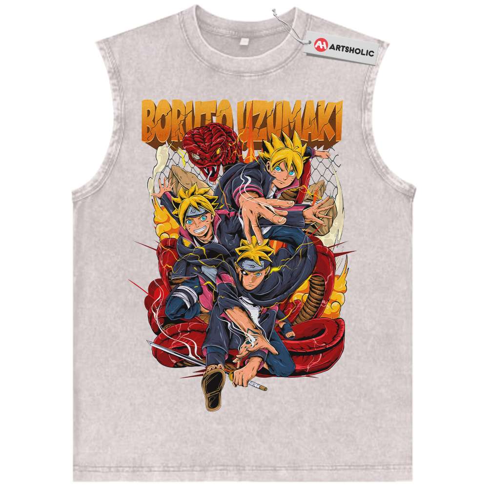 Alternative view of Boruto Uzumaki Tank Top, Naruto Tank Top, Anime Tank Top, Vintage Tank Top