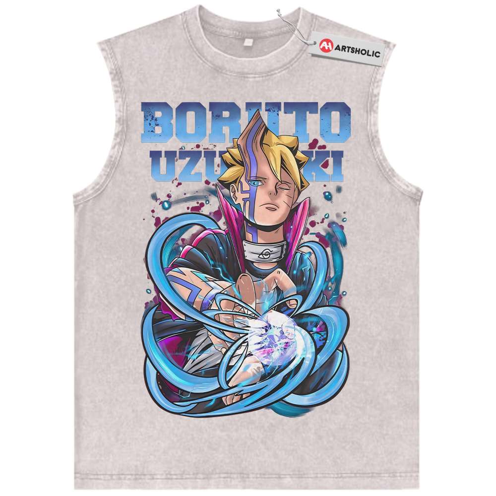 Alternative view of Boruto Uzumaki Tank Top, Naruto Tank Top, Anime Tank Top, Vintage Tank Top