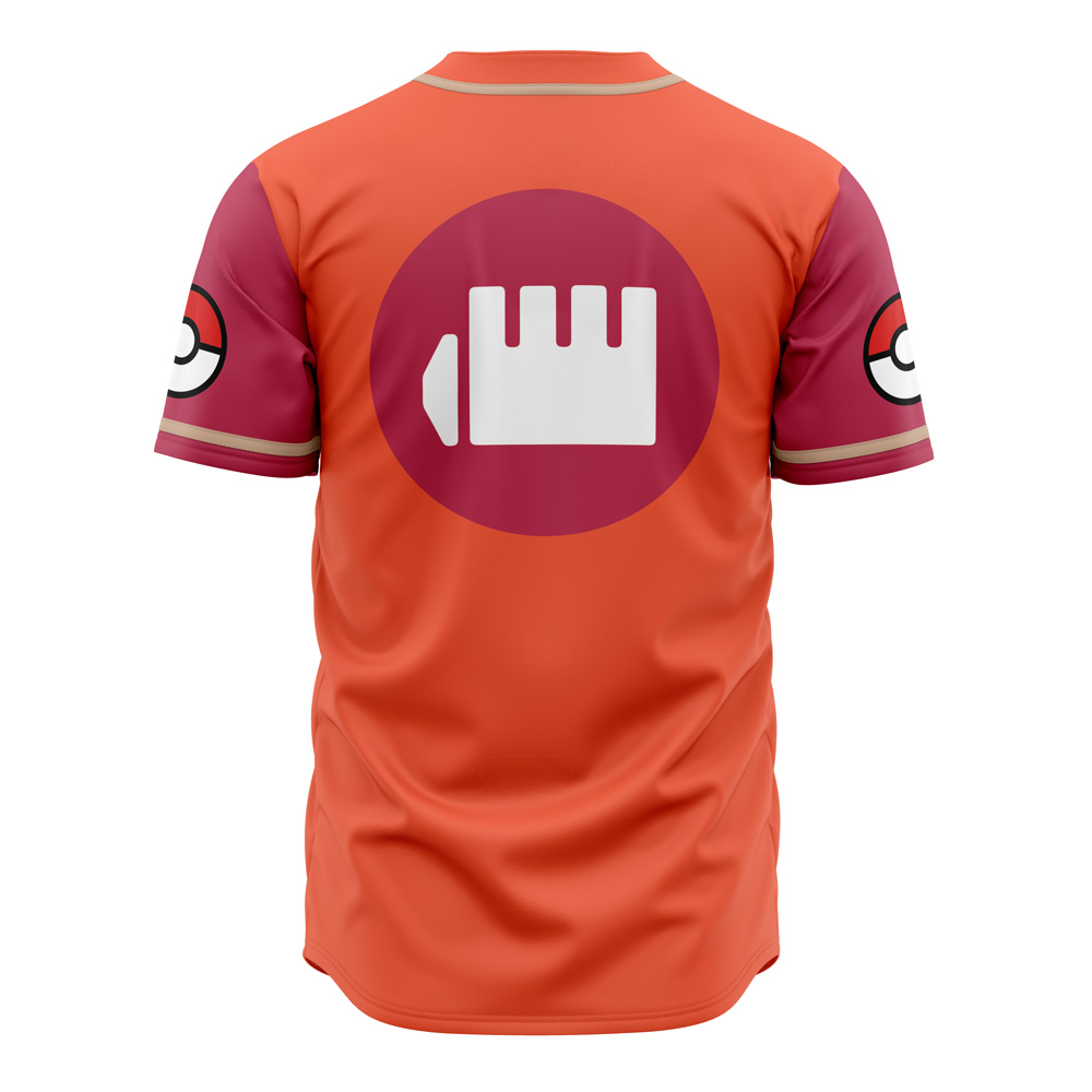 Alternative view of Brick Breakers Fighting Type Pokemon Baseball Jersey
