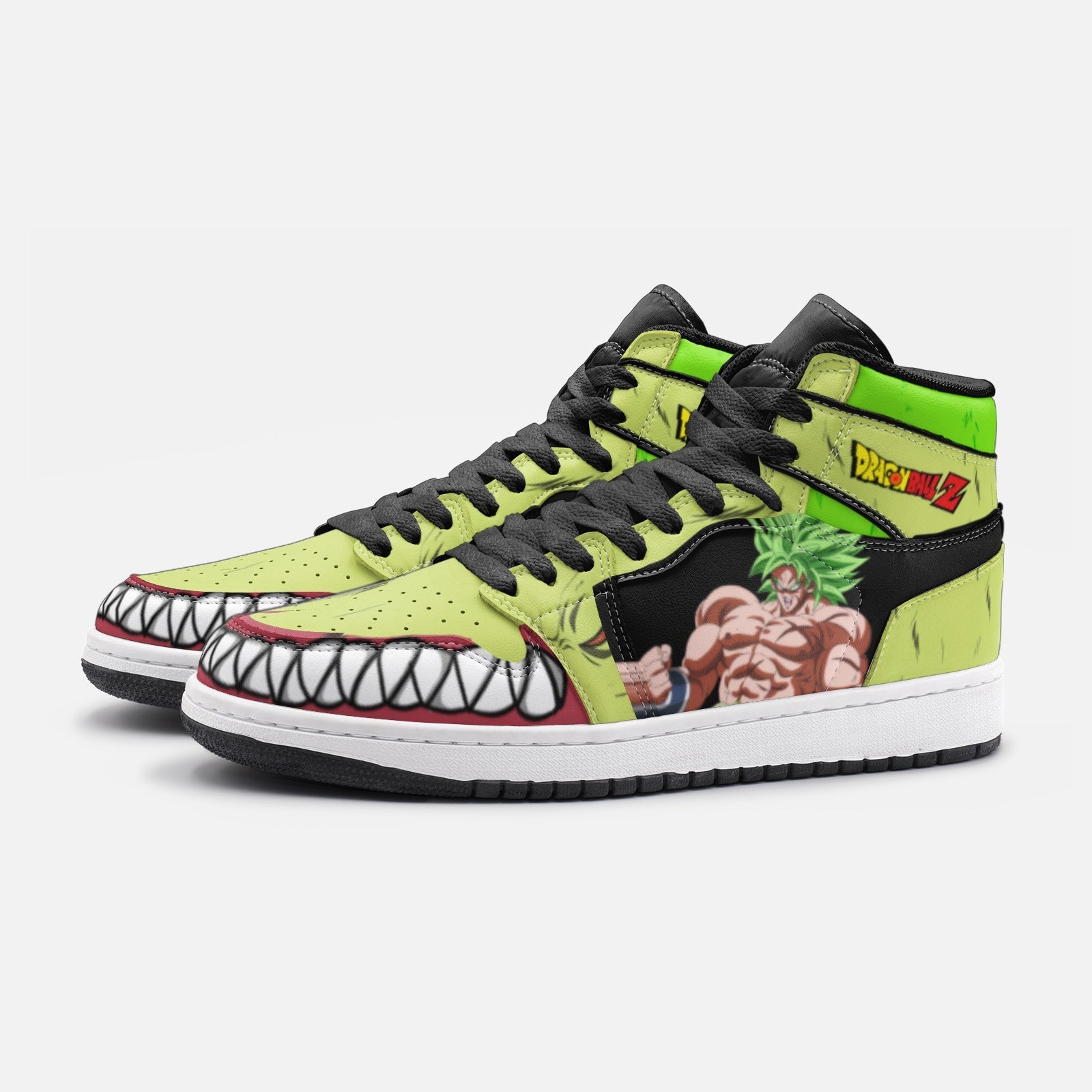 Alternative view of Broly and Ba Dragon Ball Z V2 Custom Sneaker Mid 1 Basketball Shoes - Otaku Hall