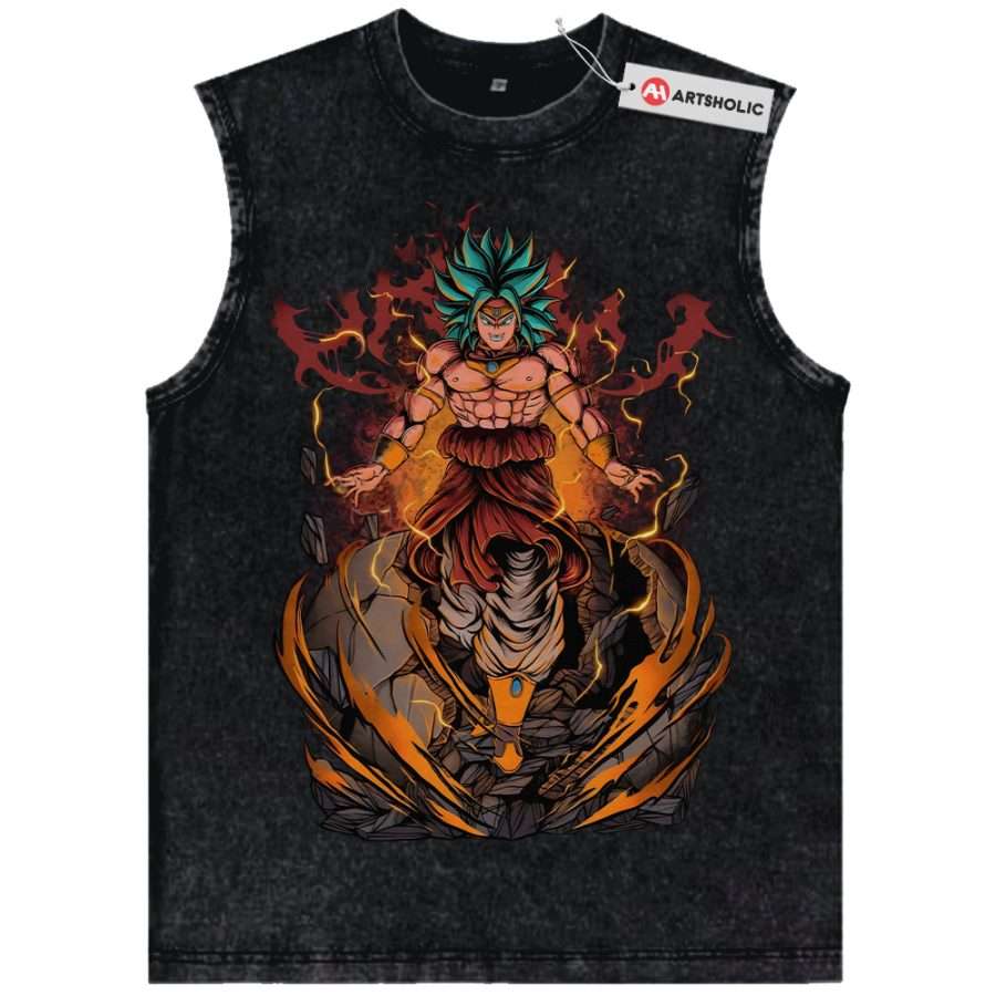 Alternative view of Broly Tank Top, Dragon Ball Tank Top, DBZ Tank Top, Anime Tank Top, Vintage Tank Top