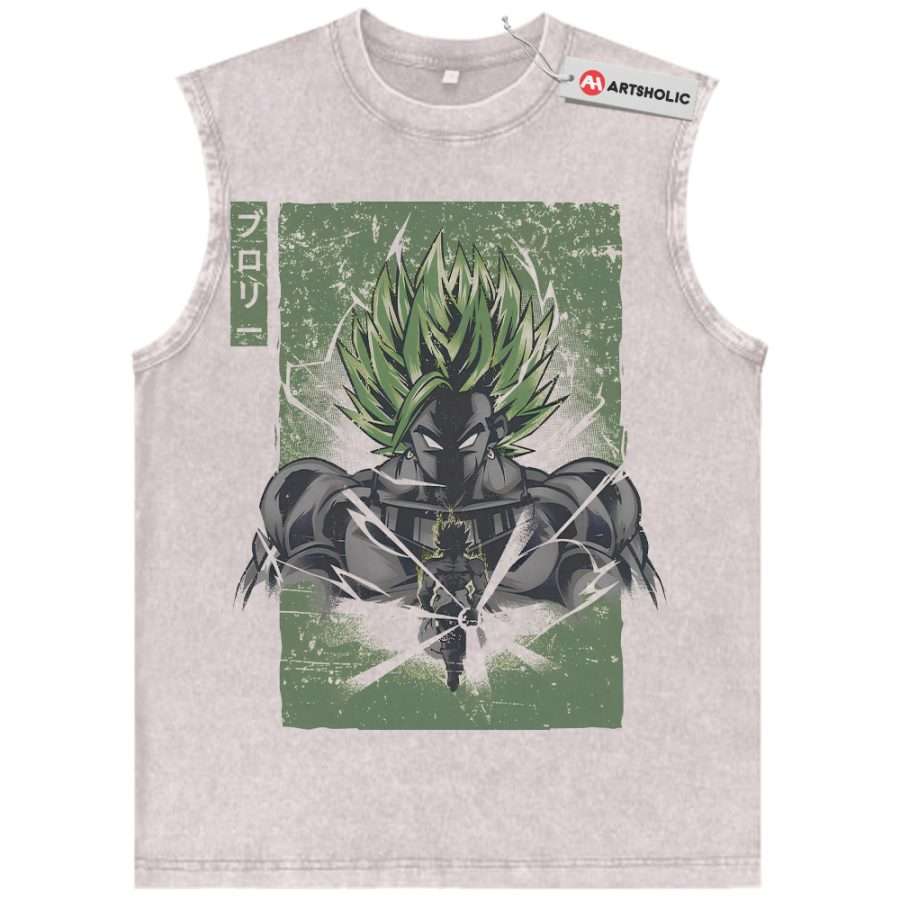Alternative view of Broly Tank Top, Dragon Ball Z Tank Top, DBZ Tank Top, Anime Tank Top, Vintage Tank Top