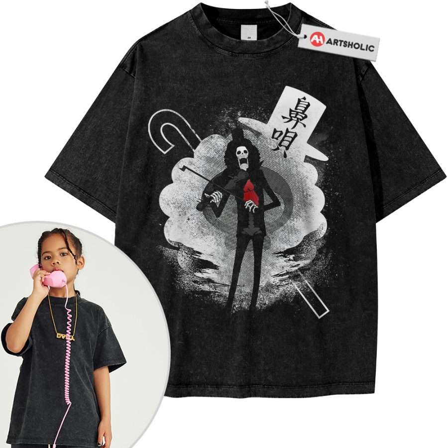 Alternative view of Brook Shirt For Kids, One Piece Shirt For Kids, Anime Shirt For Kids, Vintage Tee For Kids