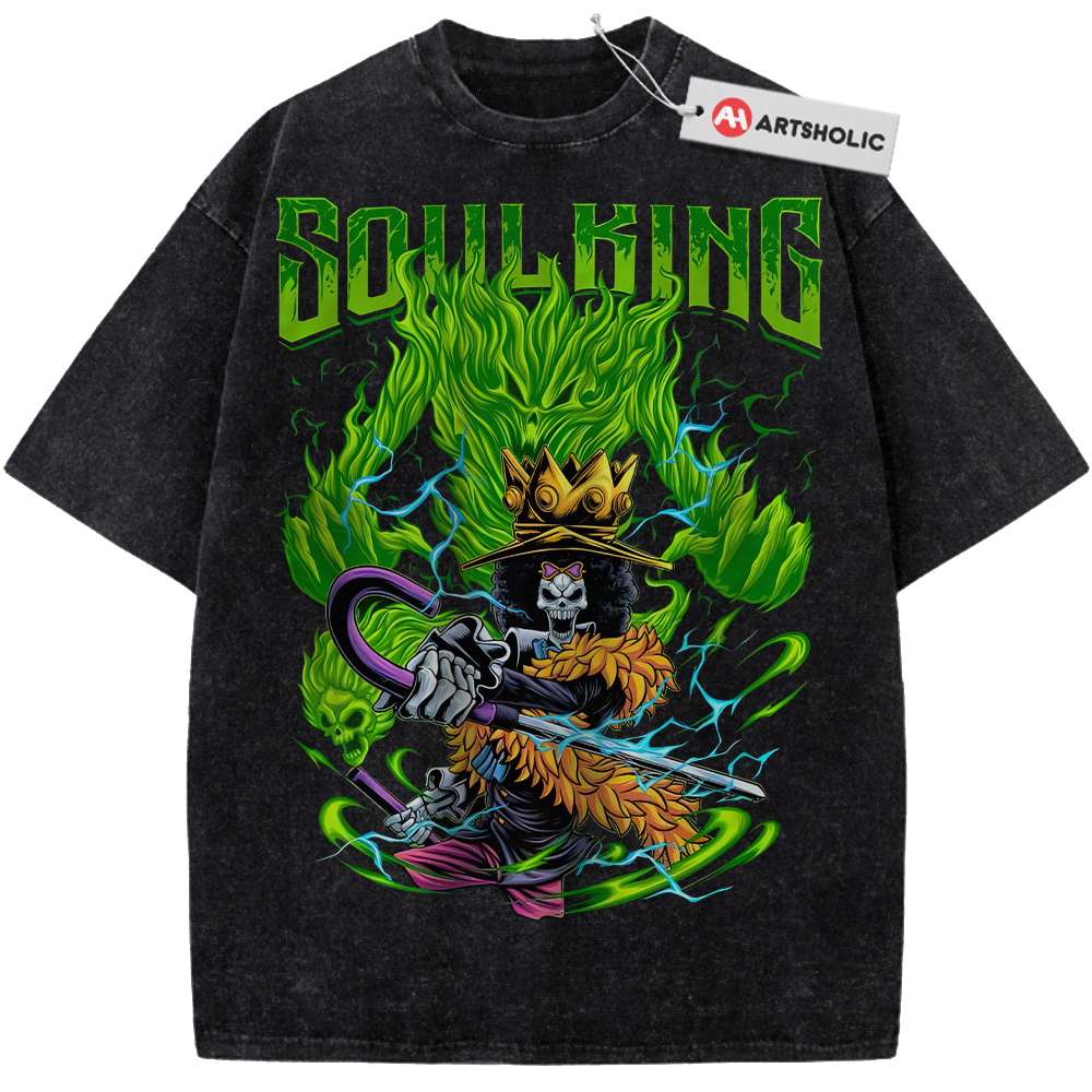 Alternative view of Brook Shirt, One Piece Shirt, Anime Shirt, Vintage T-Shirt