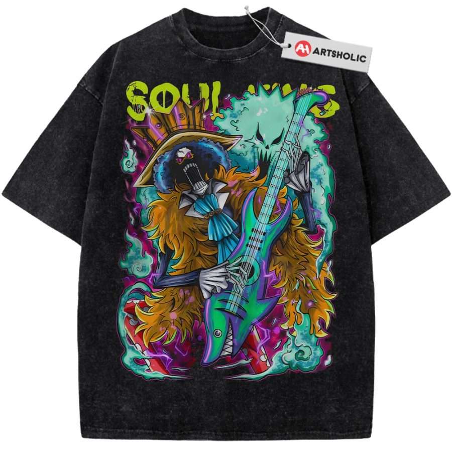 Alternative view of Brook Shirt, One Piece Shirt, Anime Shirt, Vintage T-Shirt