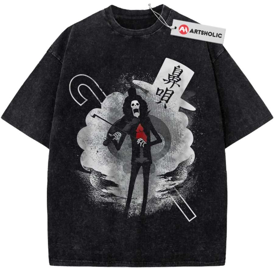 Alternative view of Brook Shirt, One Piece Shirt, Anime Shirt, Vintage Tee