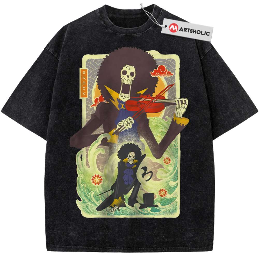 Alternative view of Brook Shirt, One Piece Shirt, Anime Shirt, Vintage Tee