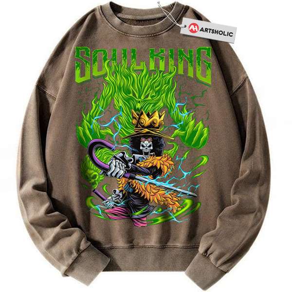Alternative view of Brook Sweatshirt, One Piece Sweatshirt, Anime Sweatshirt, Vintage Sweatshirt
