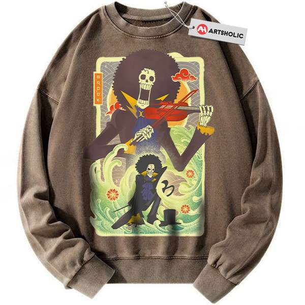 Alternative view of Brook Sweatshirt, One Piece Sweatshirt, Anime Sweatshirt, Vintage Sweatshirt
