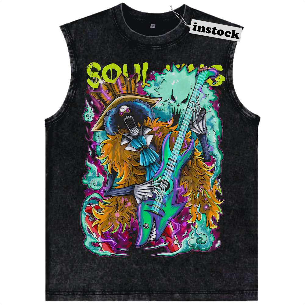 Brook Tank Top, One Piece Tank Top, Anime Tank Top, Vintage Tank Top