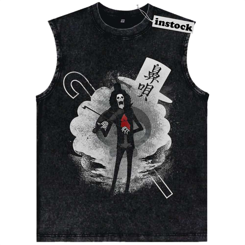 Brook Tank Top, One Piece Tank Top, Anime Tank Top, Vintage Tank Top