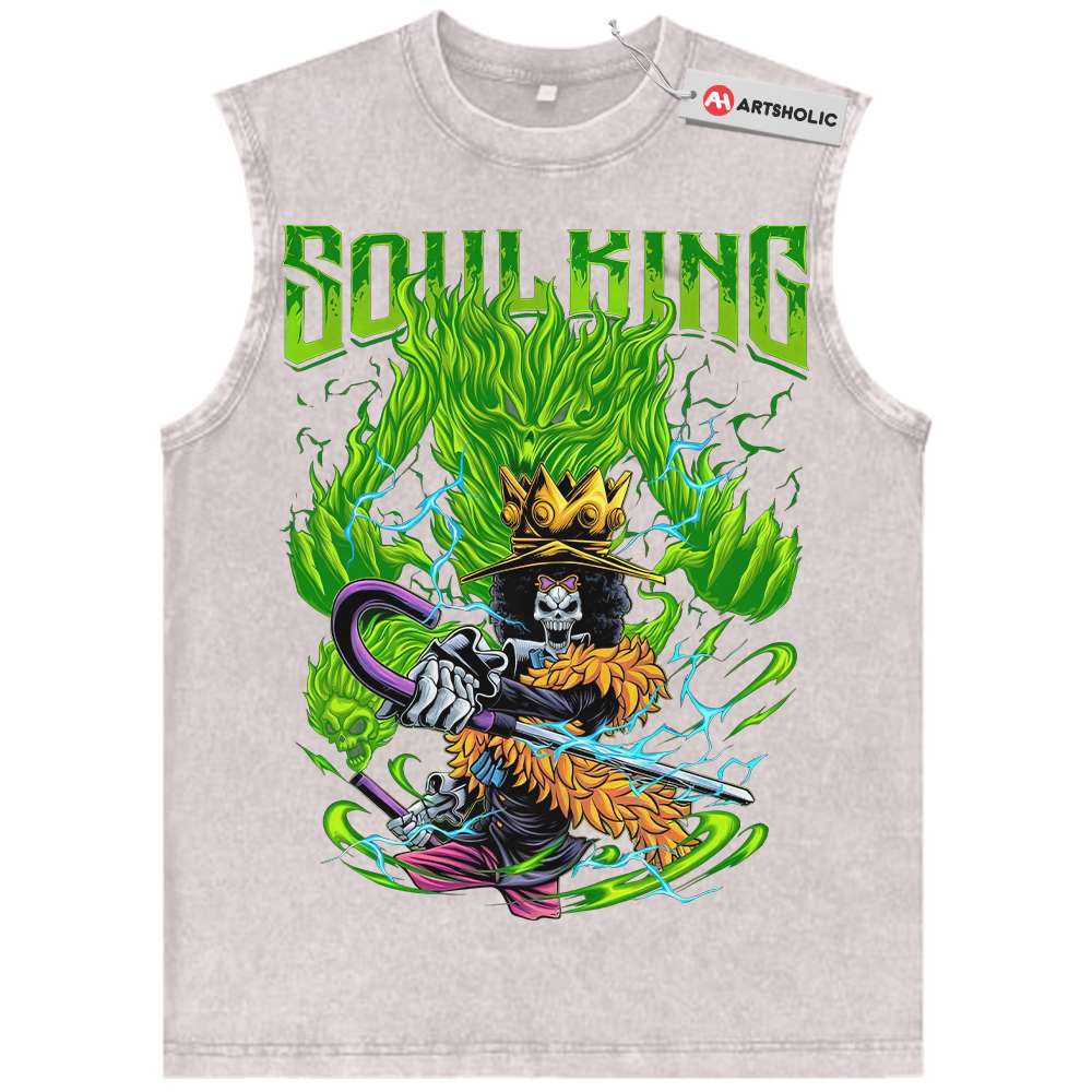 Alternative view of Brook Tank Top, One Piece Tank Top, Anime Tank Top, Vintage Tank Top