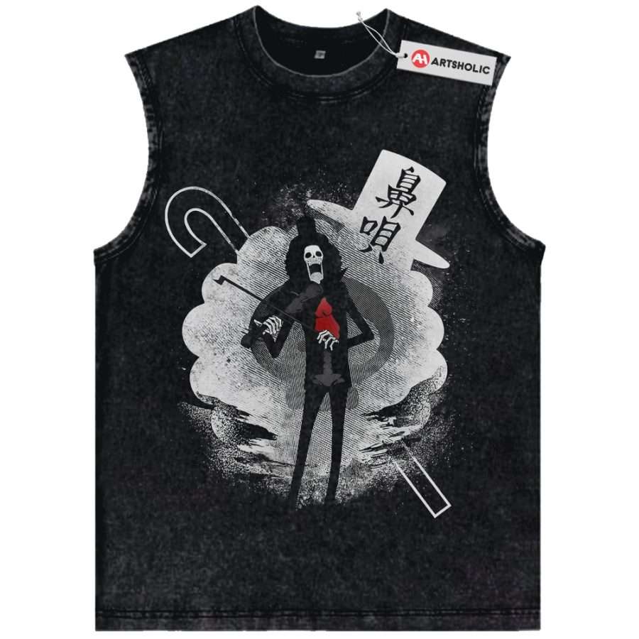 Alternative view of Brook Tank Top, One Piece Tank Top, Anime Tank Top, Vintage Tank Top
