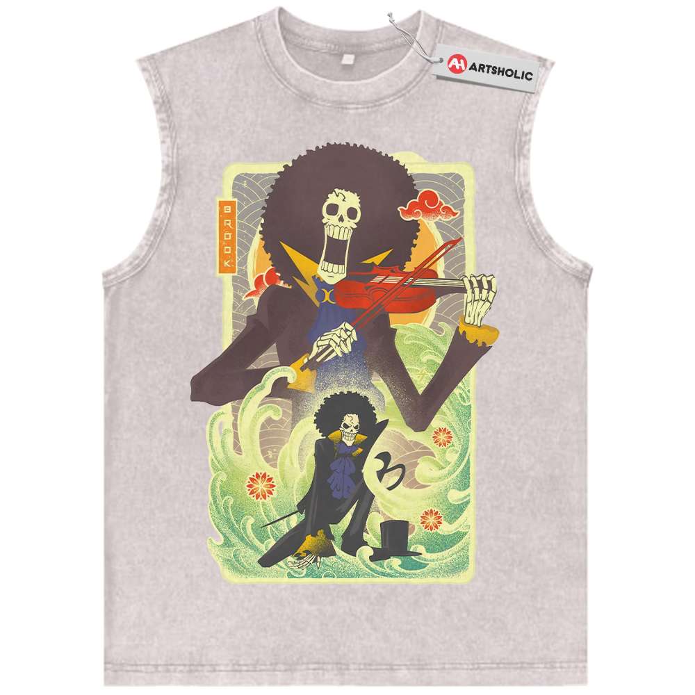 Alternative view of Brook Tank Top, One Piece Tank Top, Anime Tank Top, Vintage Tank Top