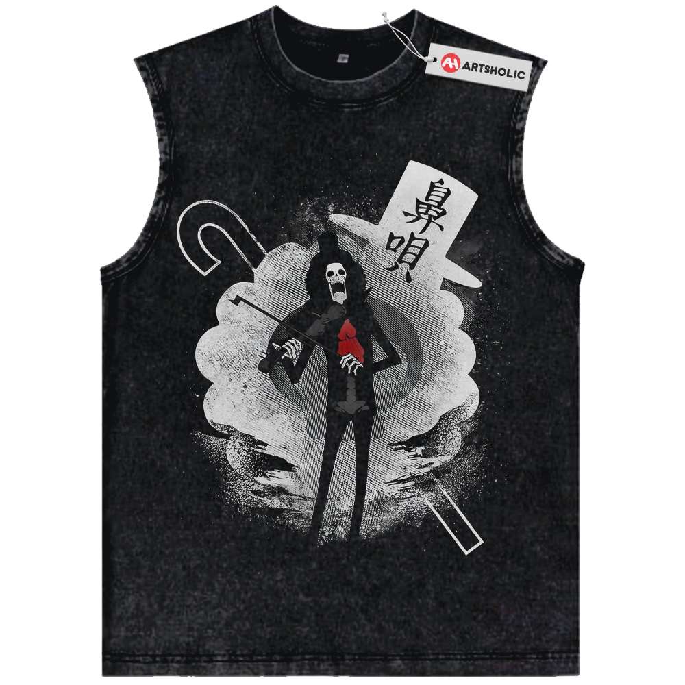 Brook Tank Top, One Piece Tank Top, Anime Tank Top, Vintage Tank Top