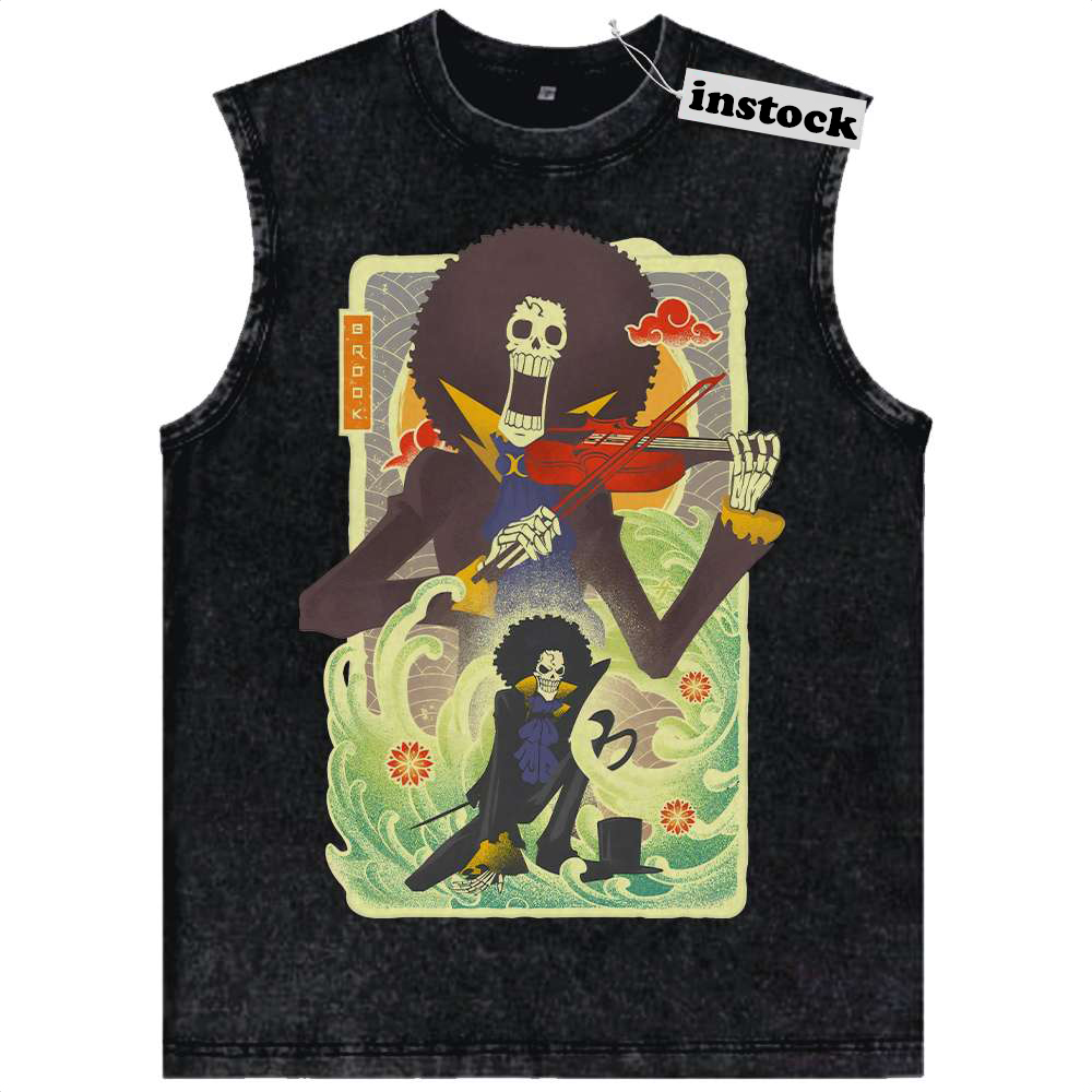 Brook Tank Top, One Piece Tank Top, Anime Tank Top, Vintage Tank Top