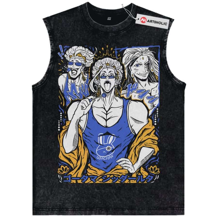 Alternative view of Buddha Tank Top, Record of Ragnarok Tank Top, Anime Tank Top, Vintage Tank Top