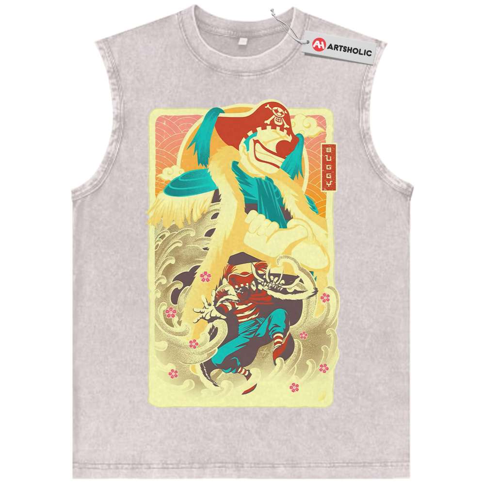 Alternative view of Buggy Tank Top, One Piece Tank Top, Anime Tank Top, Vintage Tank Top
