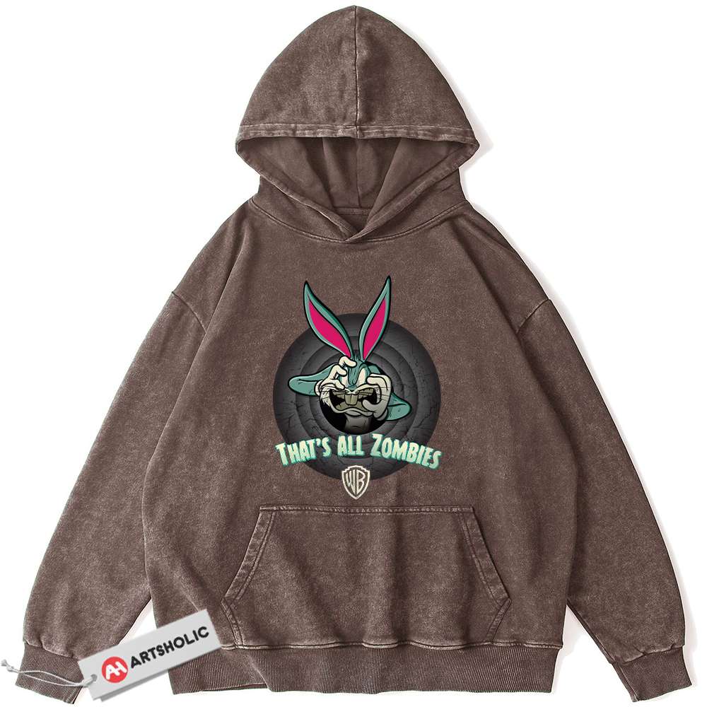 Alternative view of Bugs Bunny Hoodie, Looney Tunes Hoodie, Animated Hoodie, Vintage Hoodie