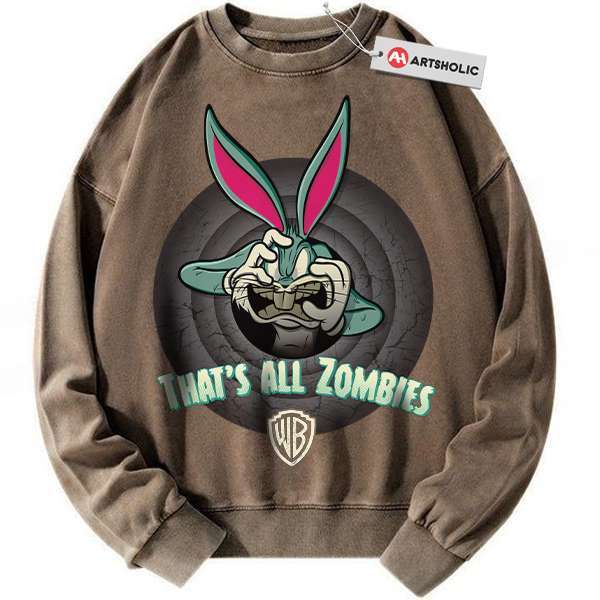 Alternative view of Bugs Bunny Sweatshirt, Looney Tunes Sweatshirt, Animated Sweatshirt, Vintage Sweater
