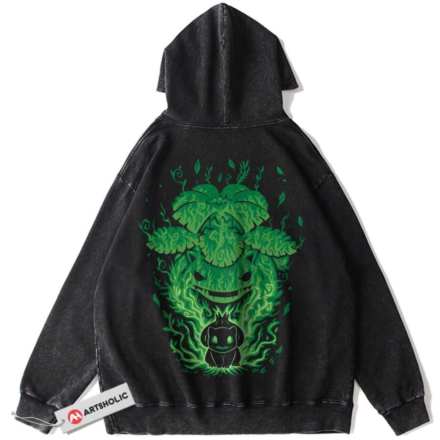 Alternative view of Bulbasaur Hoodie, Venusaur Hoodie, Pokemon Hoodie, Anime Hoodie, Vintage Hoodie