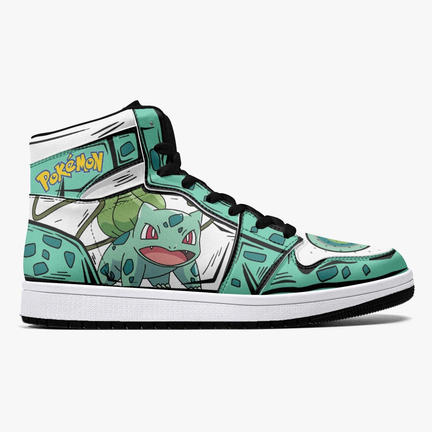 Alternative view of Bulbasaur Pokemon 2 Custom Sneaker Mid 1 Basketball Shoes - Otaku Hall