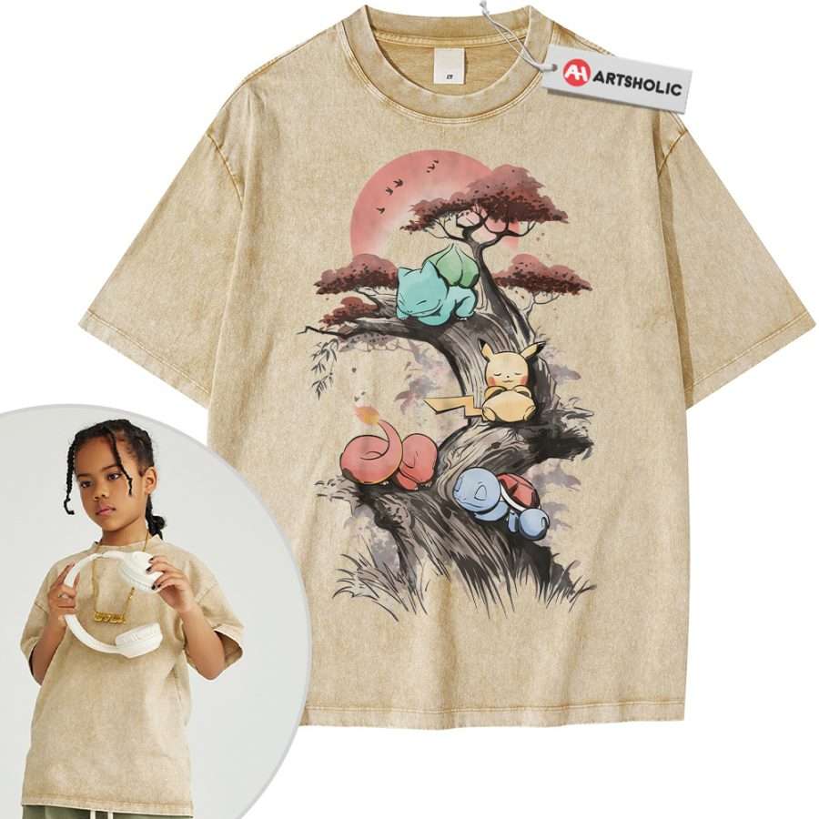 Alternative view of Bulbasaur Shirt For Kids, Squirtle Shirt For Kids, Charmander Shirt For Kids, Pikachu Shirt For Kids, Pokemon Shirt For Kids, Anime Shirt For Kids, Vintage Tee For Kids